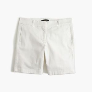 J. Crew 7" stretch chino white shorts